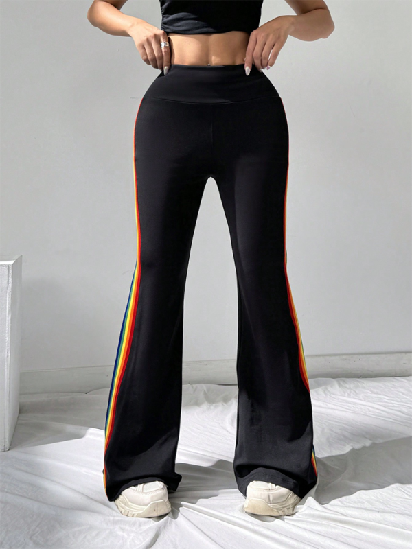 Women's High waist Drape wide leg Straight Trousers