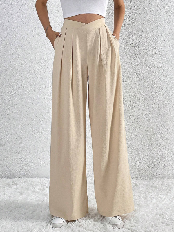 Women's Commuter Pleated Casual Wide Leg Loose Trousers