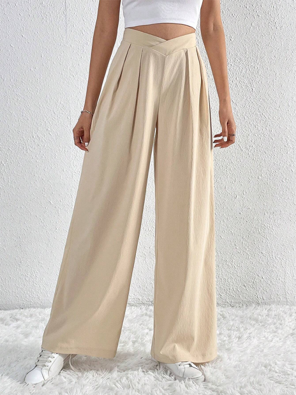 Women's Commuter Pleated Casual Wide Leg Loose Trousers