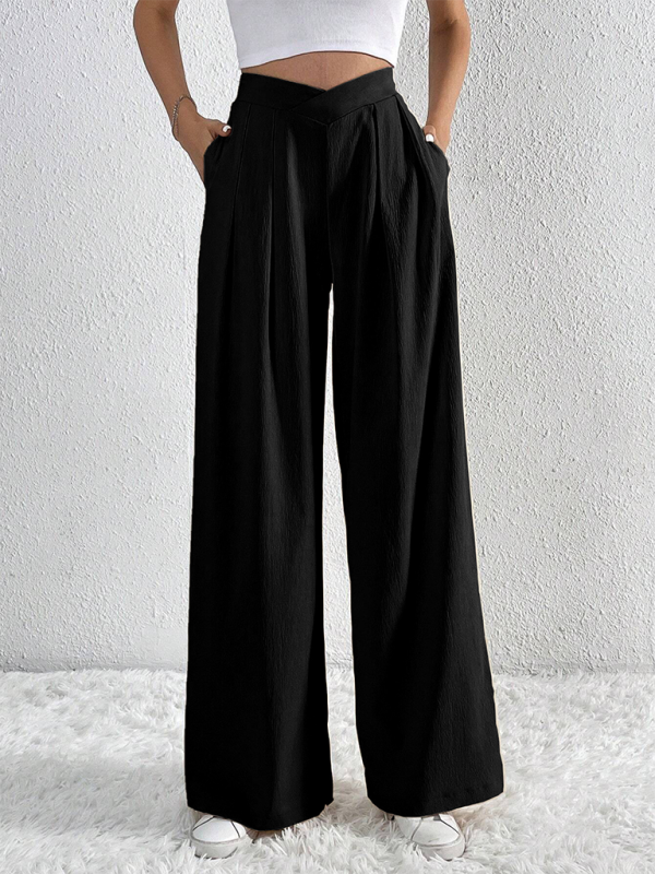 Women's Commuter Pleated Casual Wide Leg Loose Trousers