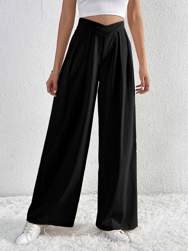 Women's Commuter Pleated Casual Wide Leg Loose Trousers