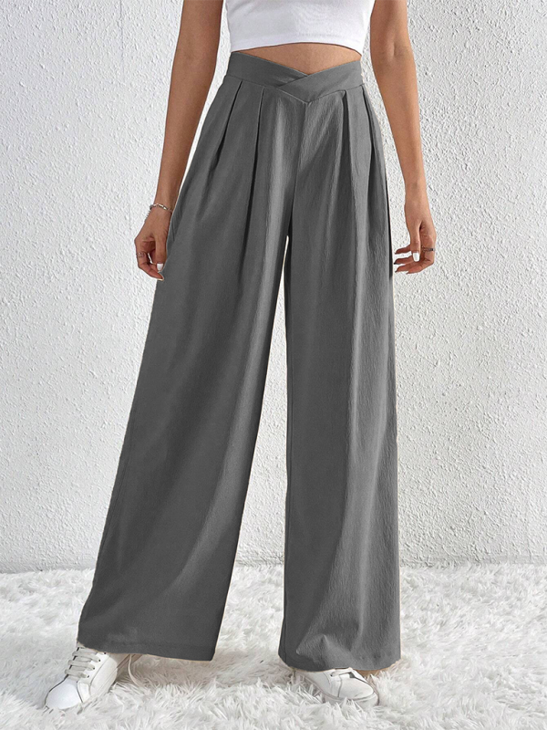 Women's Commuter Pleated Casual Wide Leg Loose Trousers