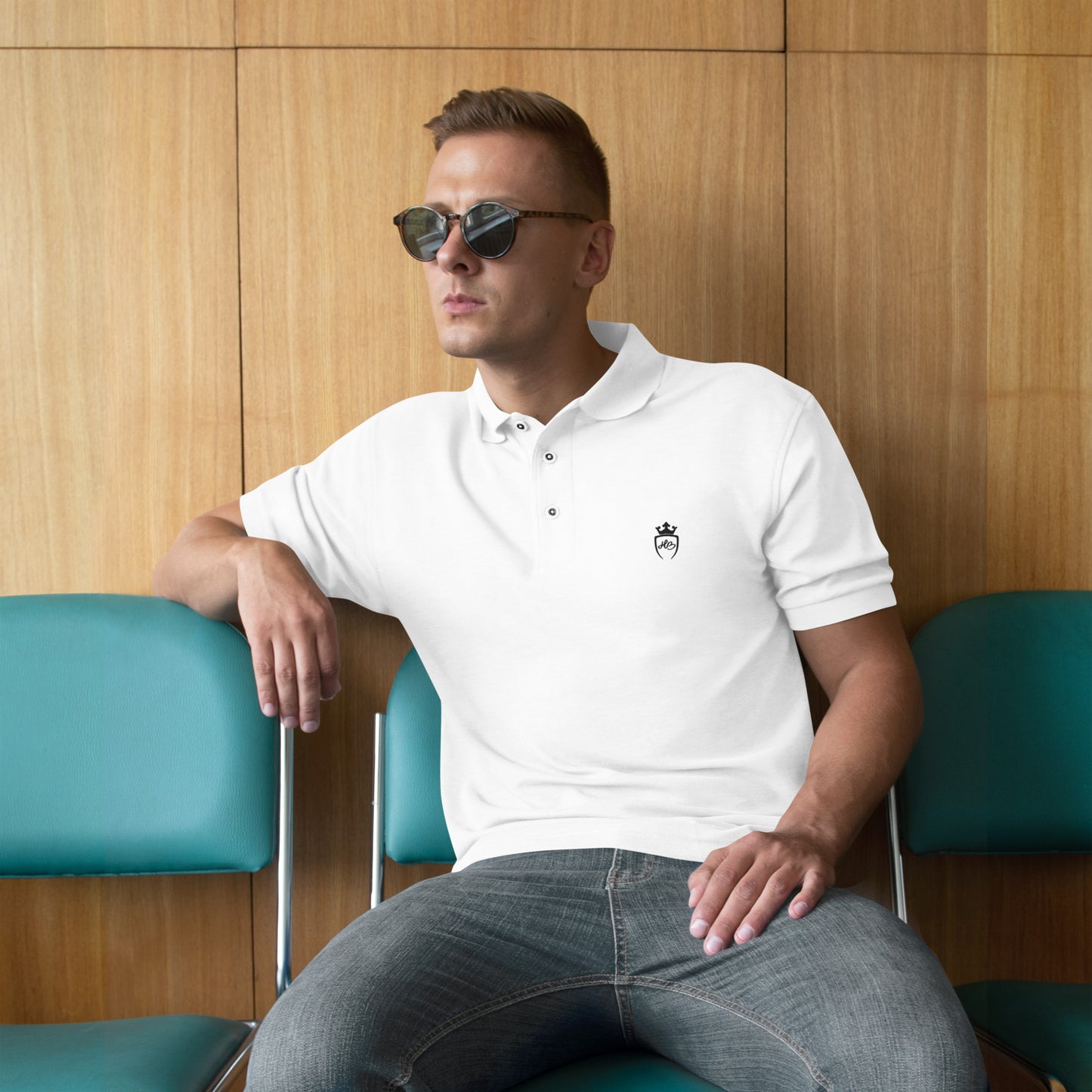 Men's White Premium Polo