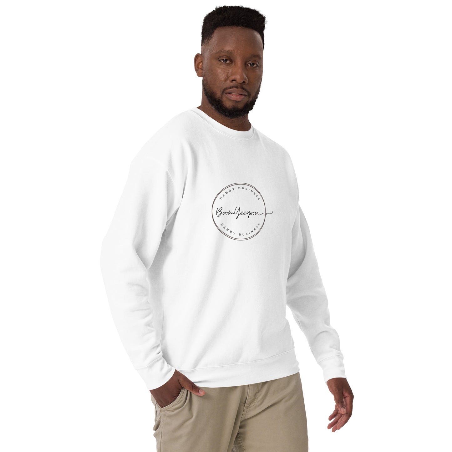 Unisex White Premium Sweatshirt