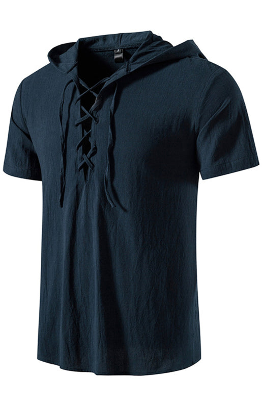 Men's Hooded Short Sleeve T-Shirt Top