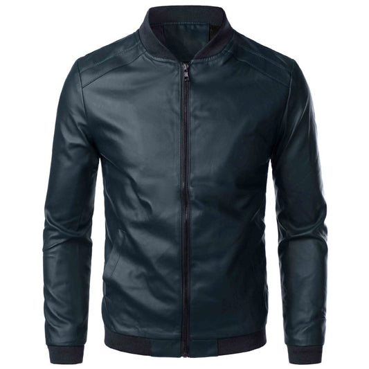 Men's PU Leather Lightweight Zip Jacket