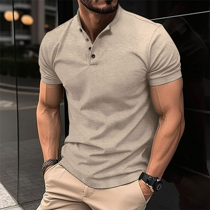 Men's Button Henley Collar Sports Polo Shirt