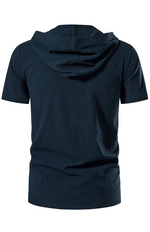 Men's Hooded Short Sleeve T-Shirt Top