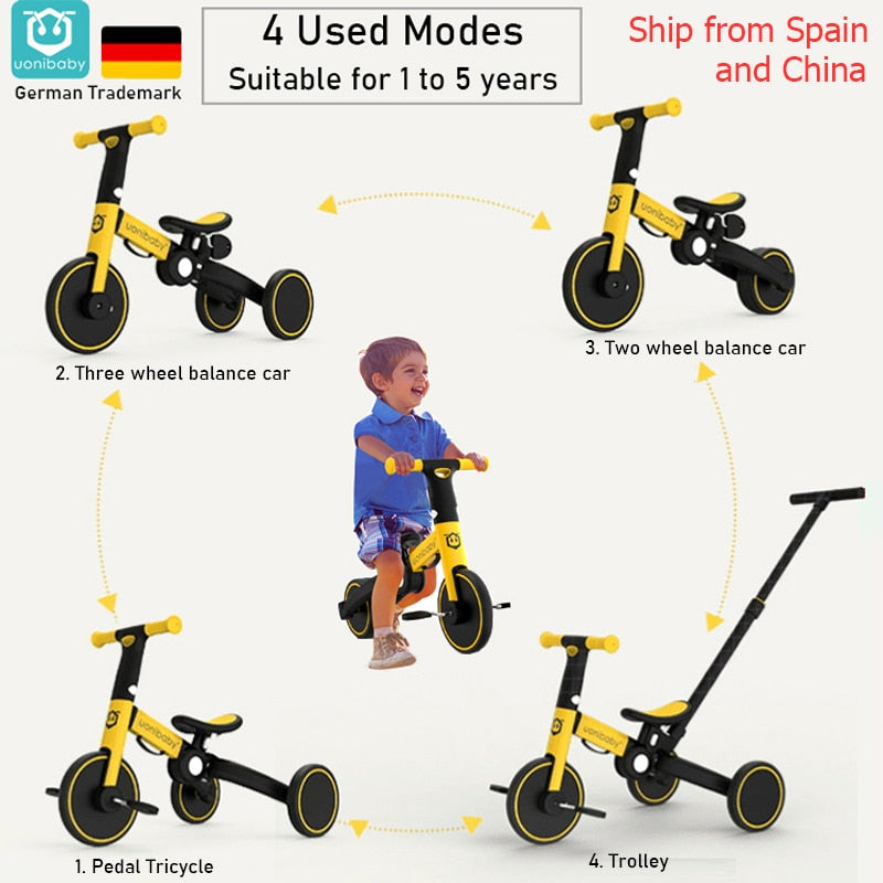 COLU KID®  4  into 1 Children's Bicycle, Tricycle ,Two Wheel Bike, Baby Balance  Stroller for 1-6 Years Old