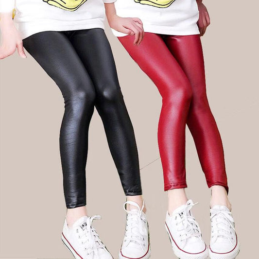 Girl's Faux PU Leather Leggings
