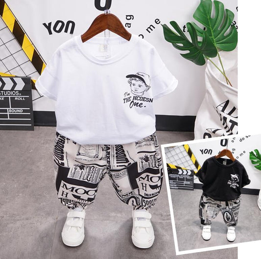 Boys Sketch T-Shirt and Pants Outfit Set 2-7years