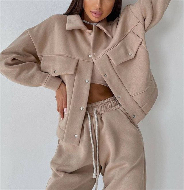 Women's Long-sleeved Jacket Two-piece Set