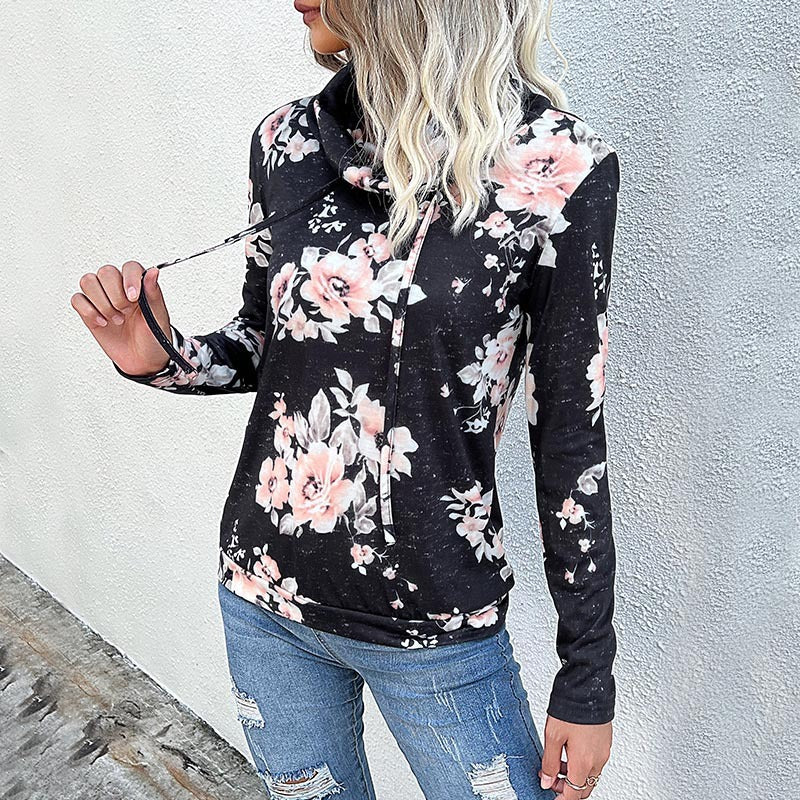 Women's Long Sleeve Floral Print Sweatshirt