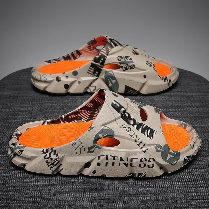 Unisex Slippers Thick Bottom Anti-slip Slip-on Camouflage Sandals