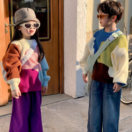 Children's Unisex Knitted Pullover Casual Sweater 2-10 Year