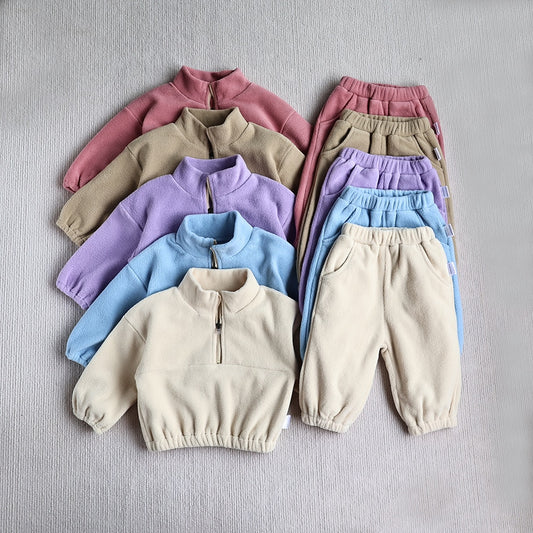 Children's Sports Fleece Outfit 2PCS Set