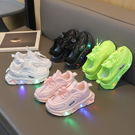 Children's Kids Unisex LED Lights Non-slip Breathable Sneakers Shoes