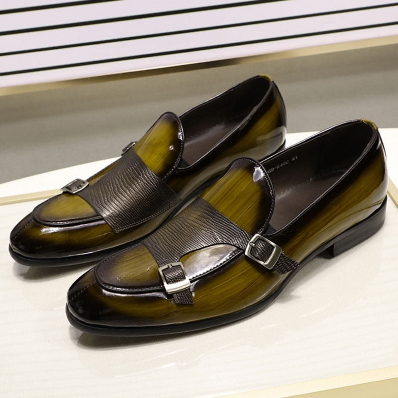 Men's Patent Leather Loafers Slip-On Shoes