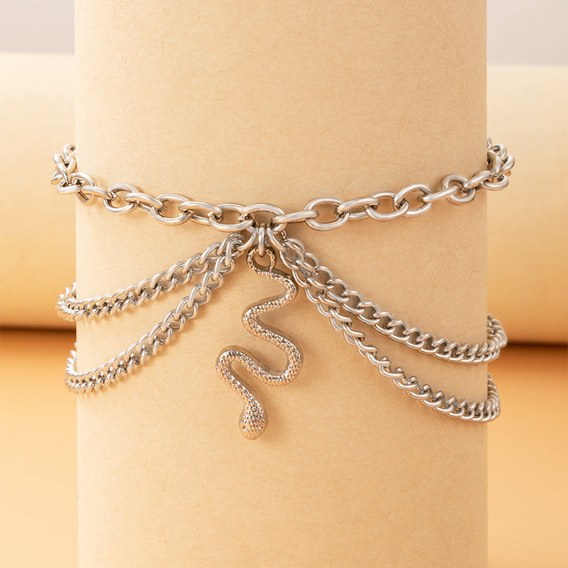 Women's Gold Heart-shaped Chain Anklet