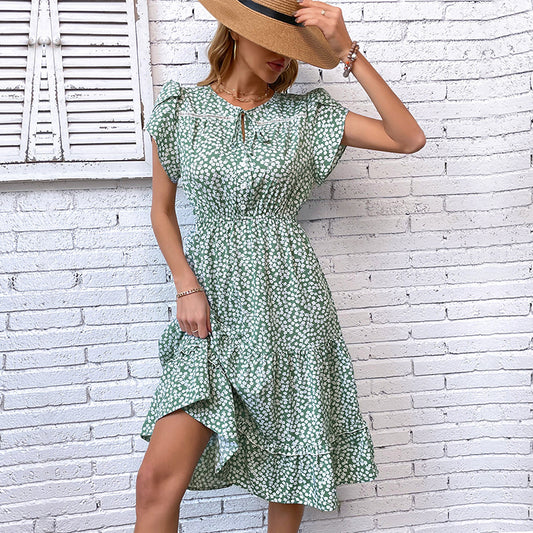 Women's Green Printed Dress