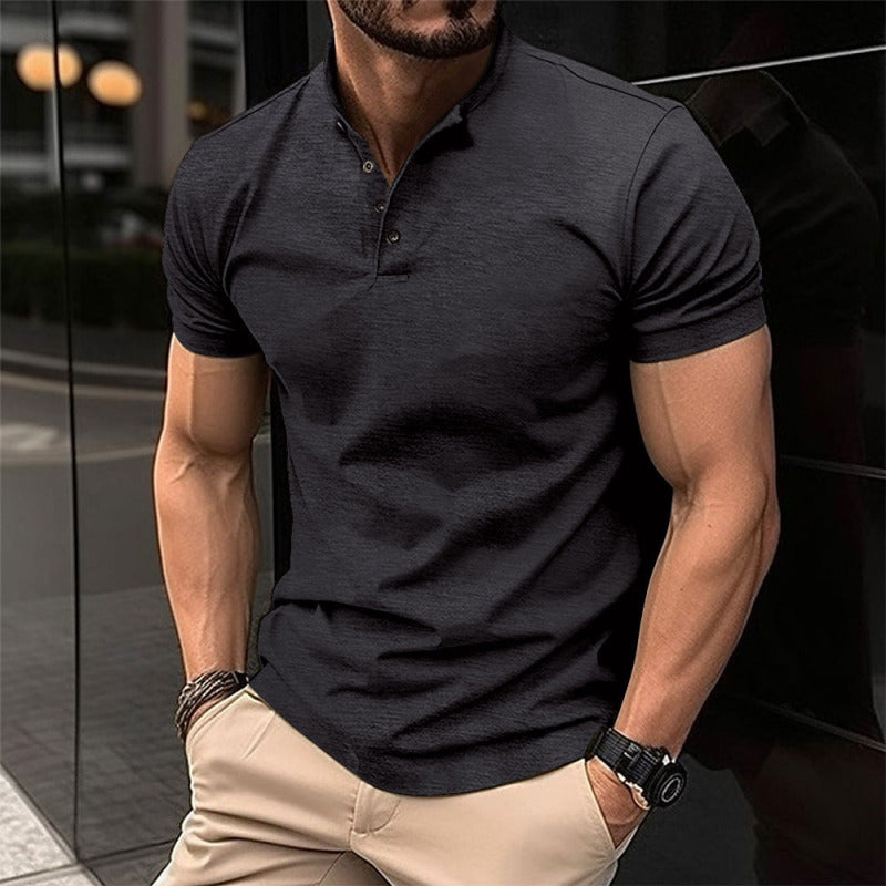 Men's Button Henley Collar Sports Polo Shirt