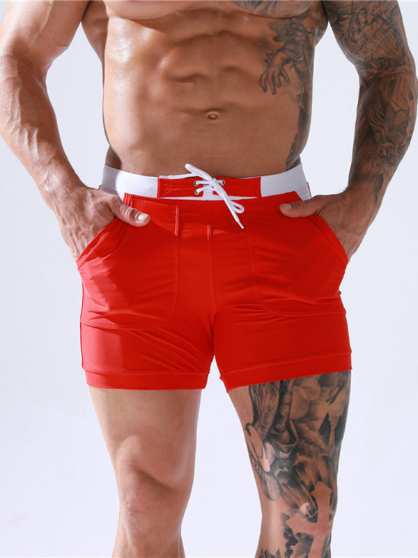Men's Pocket Lined Tethered Swim Shorts