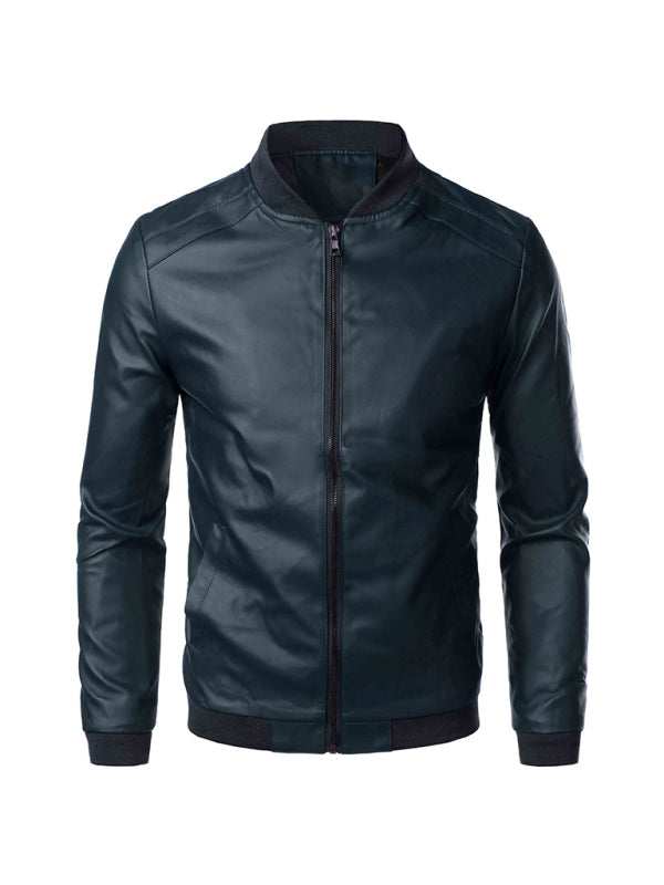 Men's PU Leather Lightweight Zip Jacket