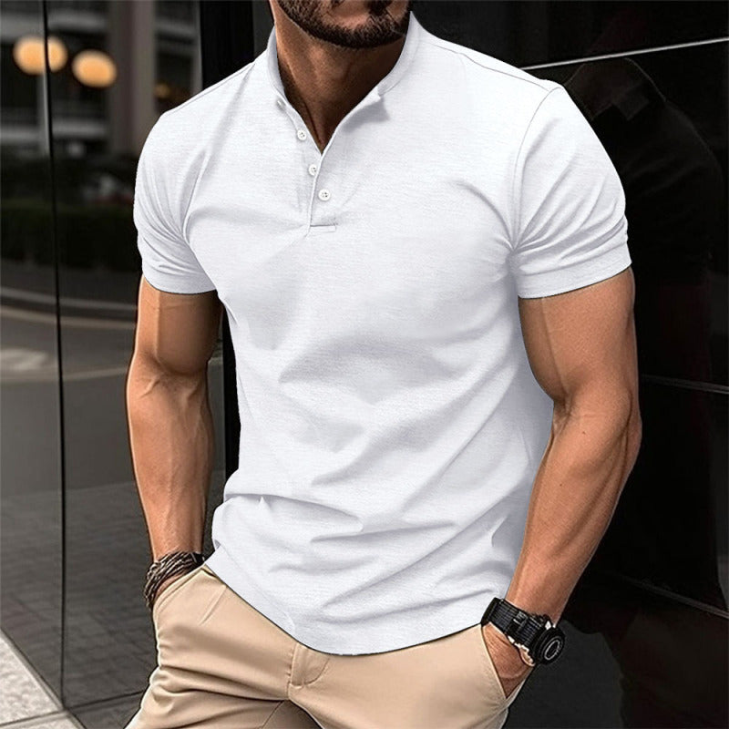 Men's Button Henley Collar Sports Polo Shirt