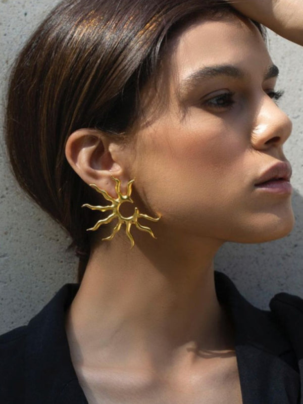Women's Geometric Sun Stud Earrings