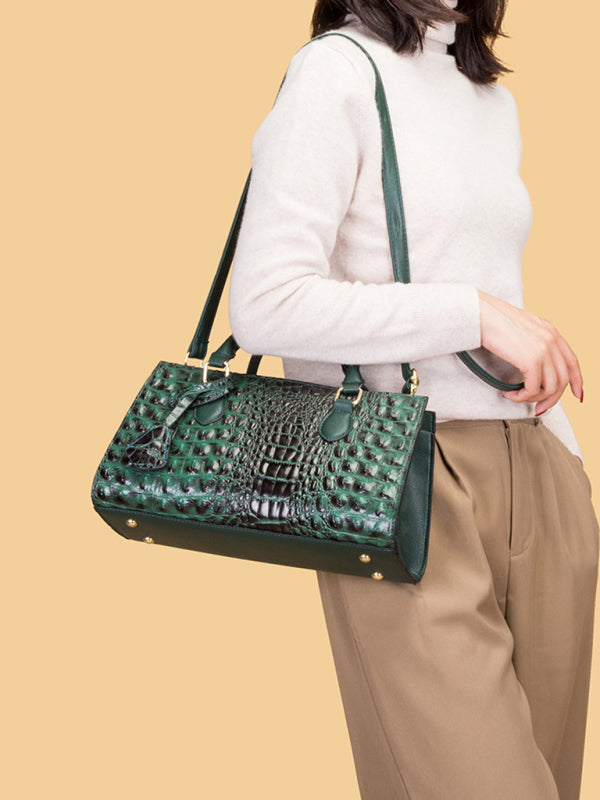 Women's Retro Embossed Handheld Shoulder Messenger Bag