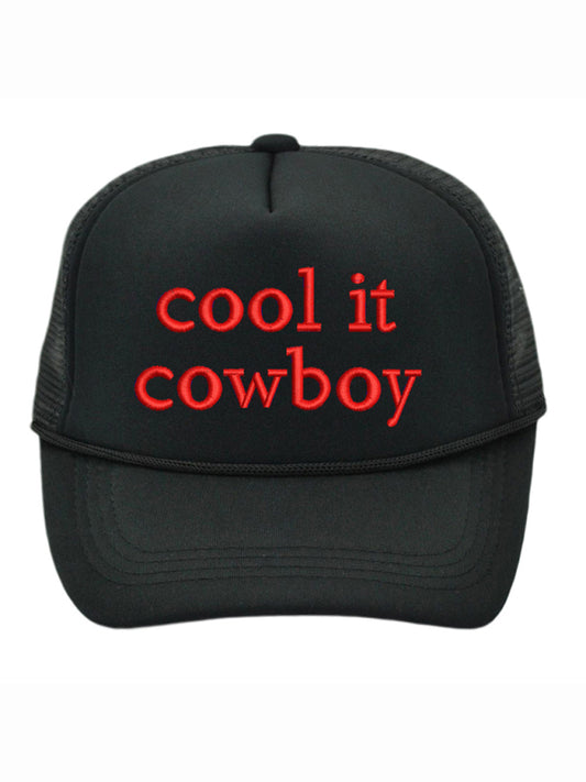 "Cool It Cowboy "Letter Print Baseball Cap