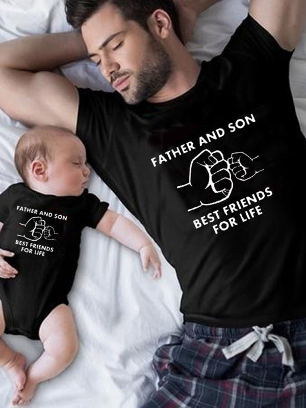 Men's Round Neck Casual T-Shirt Parent-child Outfit