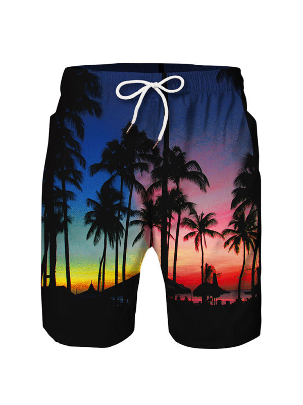 Men's Beach Coconut Tree Printed Beach Shorts Parent-child clothing