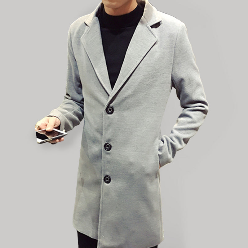 Men's Long Woolen Coat