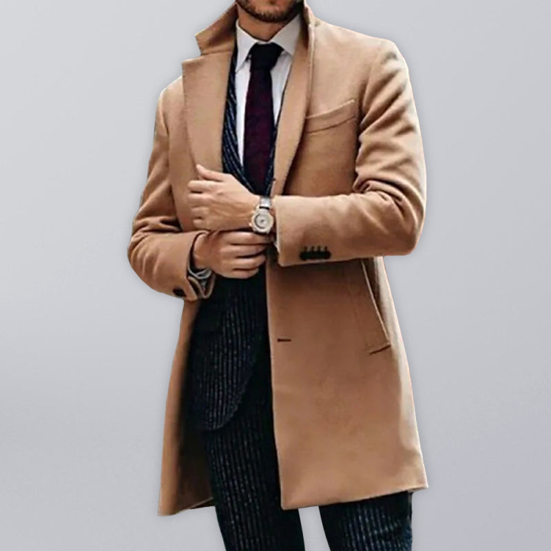 Men's British Mid-length Fine Woollen Coat