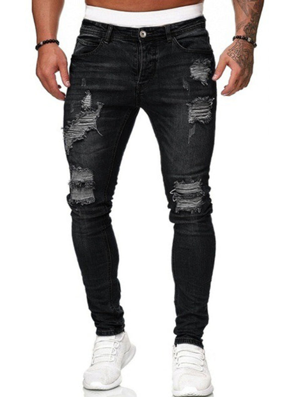 Men's Ripped Stretch Skinny Distressed Jeans
