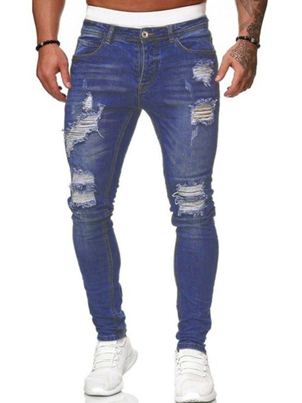 Men's Ripped Stretch Skinny Distressed Jeans
