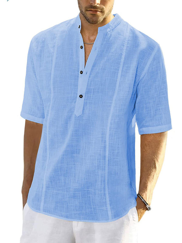 Men's Comfortable Casual Linen Shirt With Long Sleeves