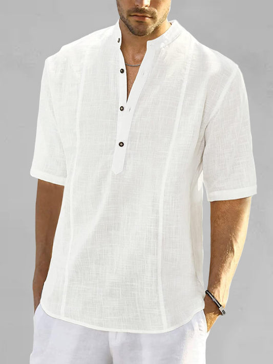 Men's Comfortable Casual Linen Shirt With Long Sleeves