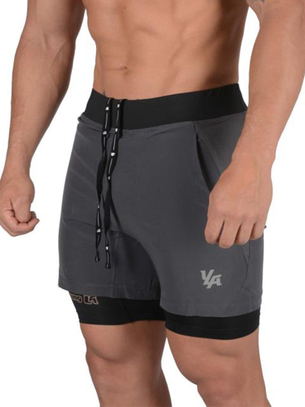 Men's Sports  Double Layer Faux 2 IN1 Jogging Shorts