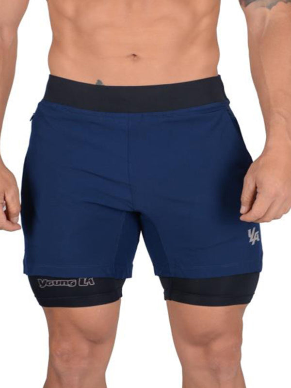 Men's Sports  Double Layer Faux 2 IN1 Jogging Shorts