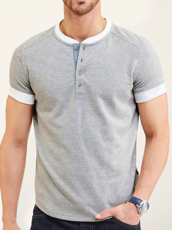 Men's Trim Classic Short Sleeve Henley Shirt
