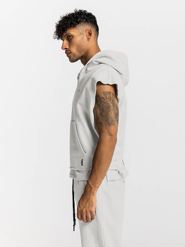 Men's Solid Colour Comfort Sleeveless Hoodie