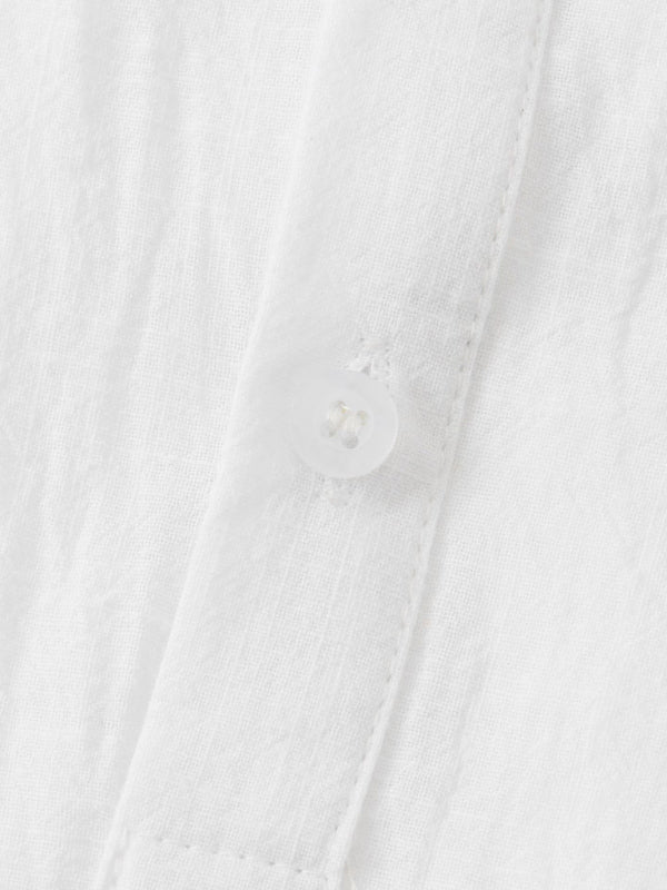 Men's Cotton Linen Stand Collar Casual Short Sleeve Shirt Beach Shirt