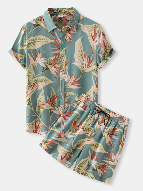 Men's Dust Lands Floral Short Sleeve Button-Up Camp Shirt