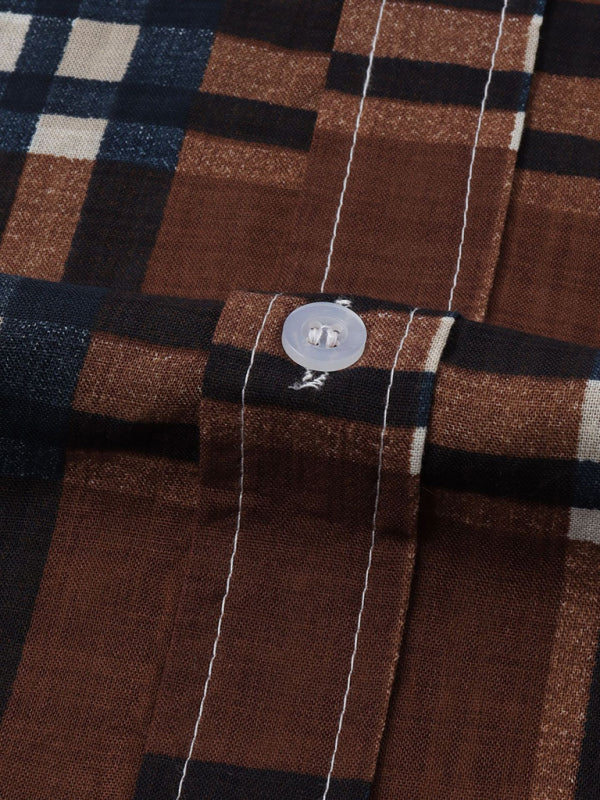 Men's Plaid Print Button-Up Shirt