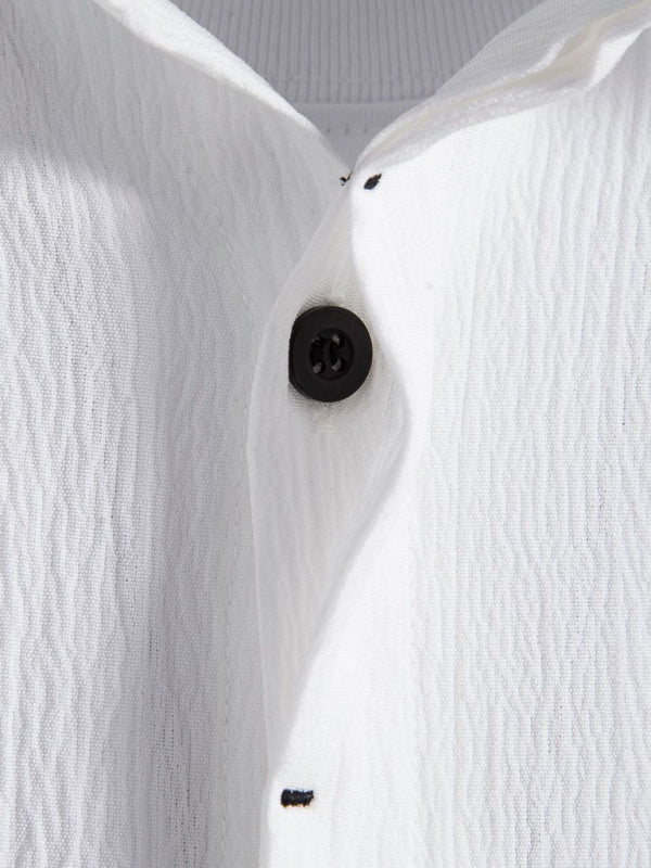Men's Short Sleeve Loose Solid Colour Button Cotton Linen Shirt