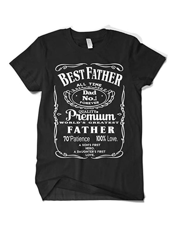 Men's BEST FATHER Print Short Sleeve T-Shirt