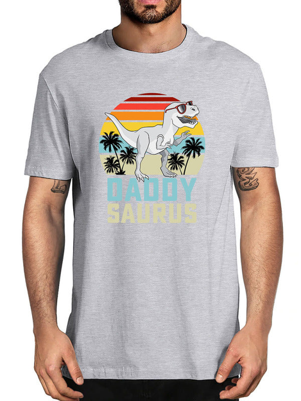 Men's DADDYSAURUS Print Casual Short Sleeve T-Shirt
