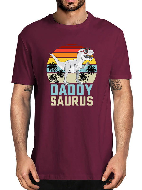 Men's DADDYSAURUS Print Casual Short Sleeve T-Shirt
